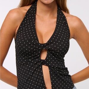 Abercrombie & Fitch Black Polka Dot Tank Top